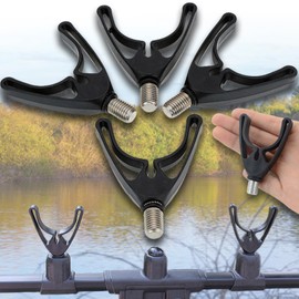 Brateuanoii 4 Pieces Fishing Rod Rest, Fishing Rod Rest, Accessories Rod Holder, Fishing Rod Rests Made of Plastic, for Match Fishing Rods, Bench Stick, Fishing Rod Pod, Rod Holder, Buzz Bars