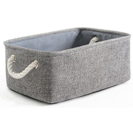 TheWarmHome Storage Bins for Shelves - 11.8x7.9x5.2 inch Grey Small Storage Baskets for Organizing, Fabric Storage Cubes Closet Organizer for Home Nursery Gift Decorative (Gray)