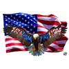 Soaring Bald Eagle American Flag Freedom Decal (48" x 30")