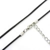 Silver One ko Ultra Thin Leather Choker, Black, Width 0.08