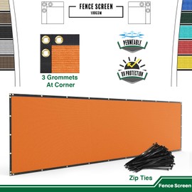 Goleray Privacy Screen Fence Panels 2'x33'Outside Screen Fencing Patio Cover 180GSM UV Potected Fence Cover for Commercial Garden Backyard Balcony Deck, Orange