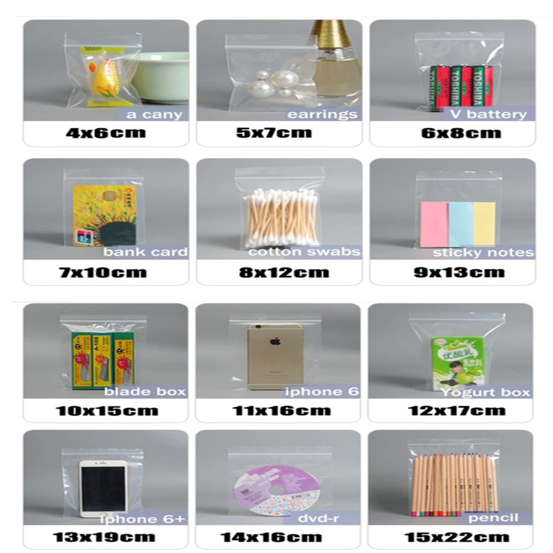 DevineCustomz® 100 Clear Grip Lock Bags - Small & Large