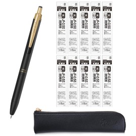 QULLITY ZEBRA SARASA GRAND Gel Ballpoint Pen 0.5mm Matt Black + 10 Refills, original Black slim pen case