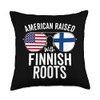 American Raised With Finnish Roots USA Finland Flag Throw Pillow