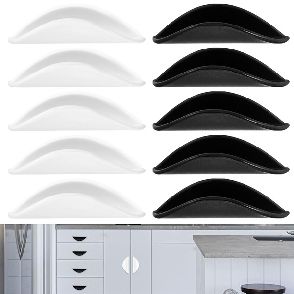 10 Pcs Half Moon Cupboard Handles, Shell Cup Pull Handles