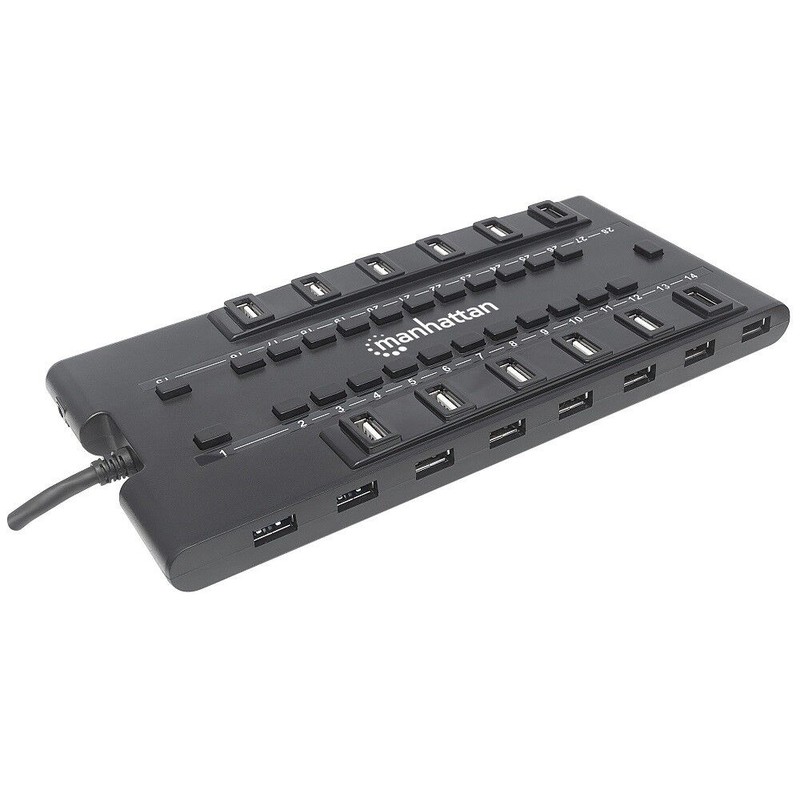 MANHATTAN 28 Ports USB 2.0/USB 3.0 Combo HUB, Manhattan 163606