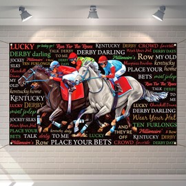 Buxiuer Kentucky Derby Photo Booth Backdrop Run for The Roses Horse Racing Party Decoration Wall Decor