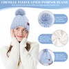 Womens Winter Beanie Hats Scarf Touchscreen Gloves Set Chenille Knit