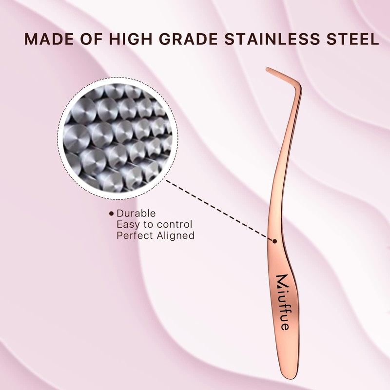 Miuffue False Eyelash Applicator DIY Lash Applicator Tool Stainless Steel