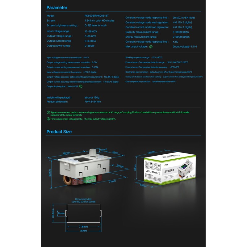RD RK6006 60V 6A 4 Digit Communication Adjustable DC to