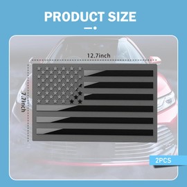 Diamall 2 PCS Car American Flag Emblem Decal Stickers, 3D Metal 5" x 3" Tactical Military Flag USA Decal, Auto Fender Decals Bumper Stickers, Universal for Car, Truck, SUV, Motorcycle (Black)