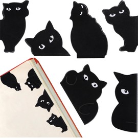 GeeRic Marcadores magnéticos, 6 Pcs Marcapáginas Magnético de Gato Curioso para Estudiantes, Profesores, Escuela, hogar, Suministros de lectura Amante