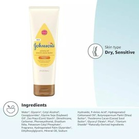 Johnson's Creamy Oil for Baby, Moisturizing Body Lotion with Shea & Cocoa Butter