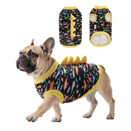 CuteBone Dinosaur Costume Dog Shirt, Stretchy Velvet T-Shirt Clothes for Small Dogs, Soft & Breathable Pet Tee Outfit Cat Apparel for Daily Wear, Cozy Pullover Design Puppy Fashion COSBX01M