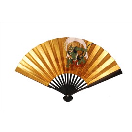 西田 (Nishida) Hand Fan Black 6 Dimension Fan 風神 Beard Of Box, 50-Pack