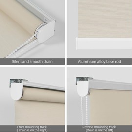 RED GRAPES Roller Shades for Indoor Windows,100% Blackout,UV Protection Fabric,Thermal Insulated,Corded Window Shades Pull Down Roll Shade for Home Bedroom Easy to Install(48" W x 72" H, Pearl)