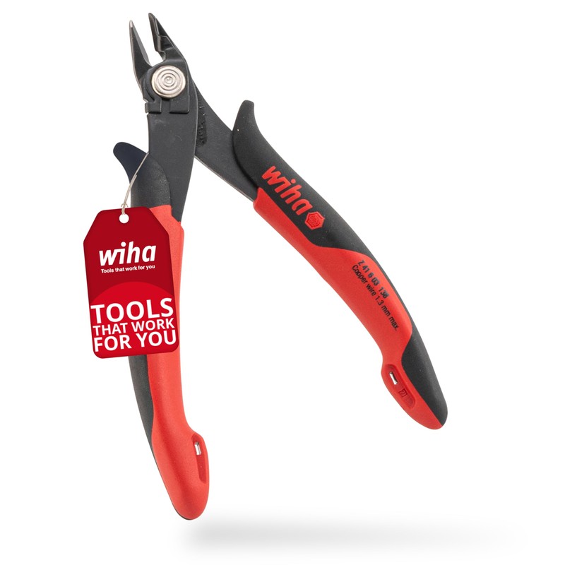 Wiha Z41613803SB" Electronic Side Cutter, Red/Black, 138 mm