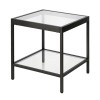 Pemberly Row Modern Metal/Tempered Glass Side Table in Black Bronze