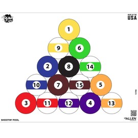 EZ-Aim Fun Shootin' Pool Paper Shooting Target, 24" x 19," 4-Pack, Multi