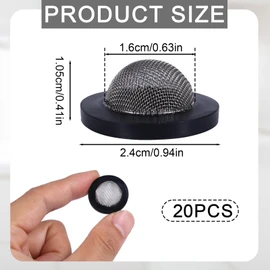 BOXOB 20pcs Garden Hose Screen Filter, Stainless Steel Rubber Hose Gasket Washer with Screen Hose Strainer for 3/4" Connector and 5/8" Washing Machine Connector