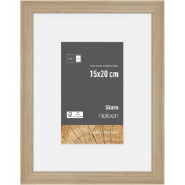 nielsen Skava Wooden Photo Frame with Mount 6 x 8 inch (15 x 20 cm) Oak Photo Frame for Standing and Hanging in Portrait & Landscape Format