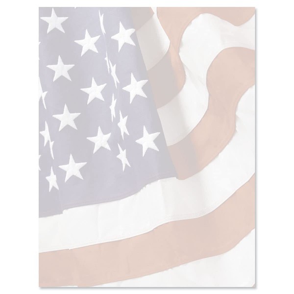 American Flag Patriotic Letter Papers - Set of 25, American