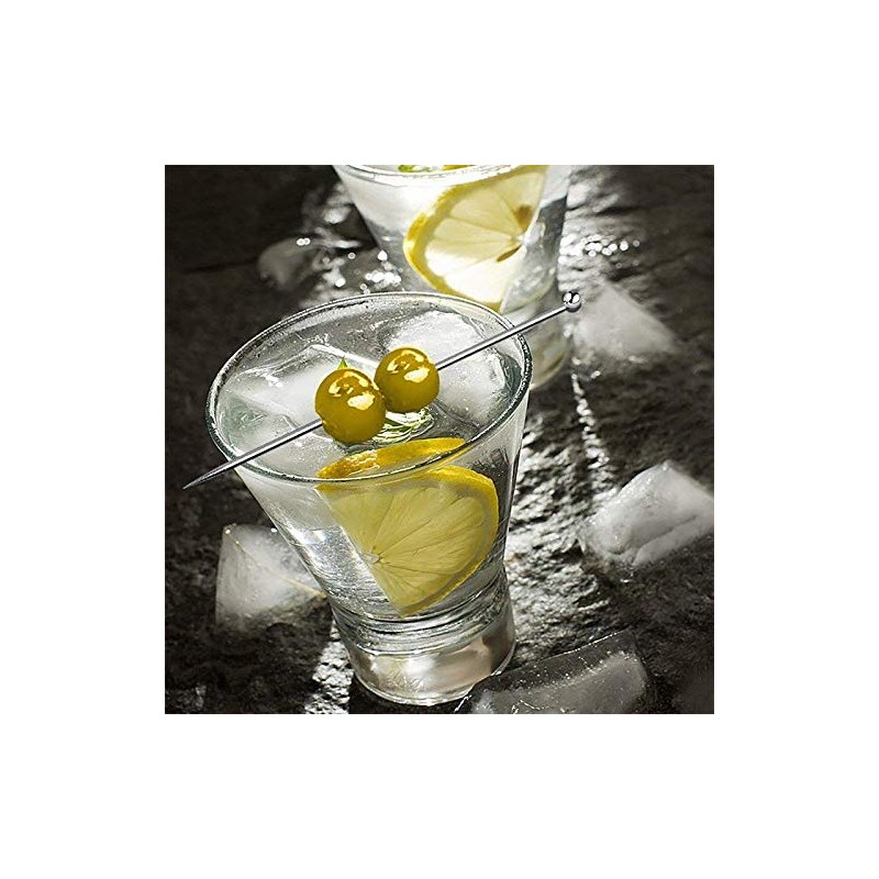 Waterstone Stainless steel Cocktail Picks, Professional 4" Fruit Stick Toothpicks(Set