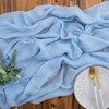 Aoksunova Muslin Wedding Table Runner, Light Blue, 4 m x