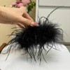 Black Feather Hair Clip Ostrich Fluffy Clips Ponytail Clamps Shark