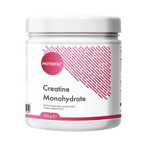 Nutritec Creatine Monohydrate 500 g, Creatine Powder for Athletes, Dietary Supplement