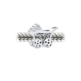 New Mother To Be New Mom Carriage Stroller Charm Bead For Women Oxidized .925 Sterling Silver Fits European Bracelet