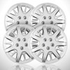 Elite Auto Chrome 4-Pack of 16' Push-on Silver Hubcaps fit
