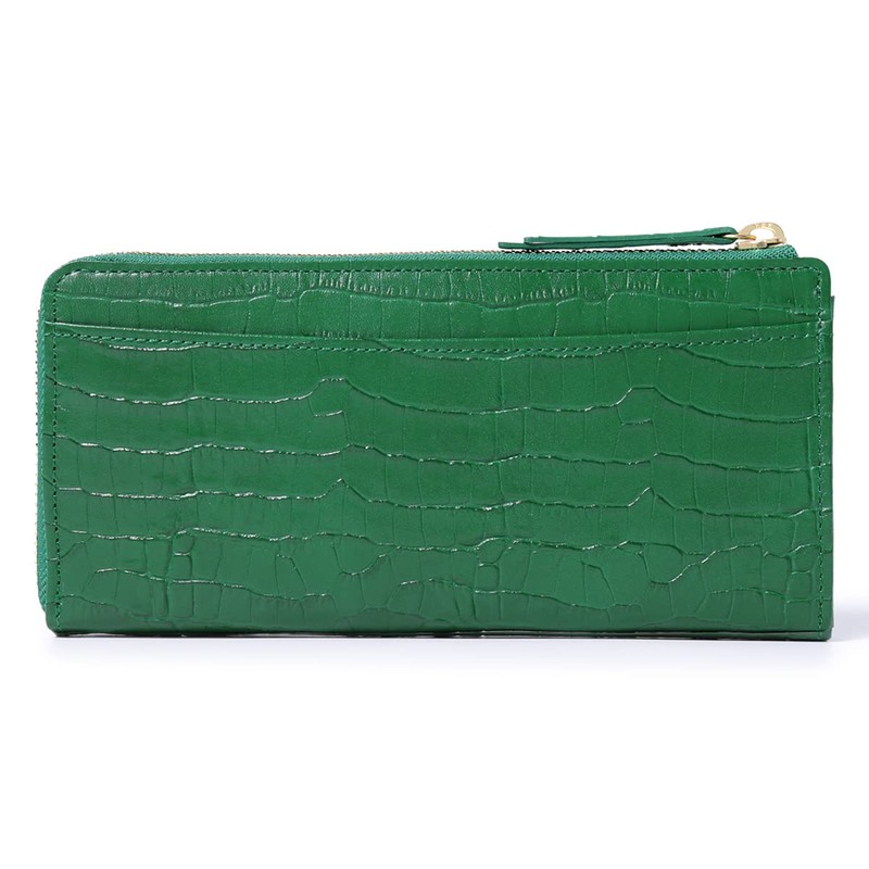 Lanvin Collection 65-6712 Women's Long Wallet, L-Shaped Zipper, Lamer Purse,