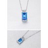 Gdirection 925 Sterling Silver CZ Simulated Swiss Blue Topaz Pendant