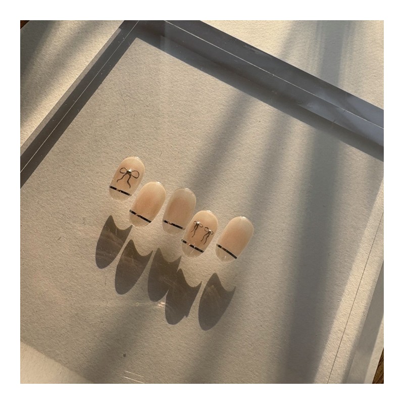 [Rene] Apricot ball touch handmade nail tips, daily nail specialist