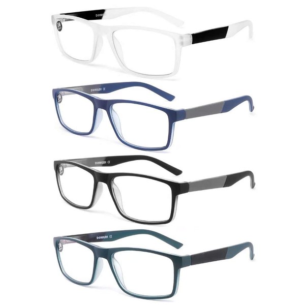 DONGDI 4 Pack Blue Light Blocking Glasses Classical Design with