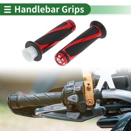 X AUTOHAUX 7/8" 22mm 15/16" 24mm Motorcycle Hand Grips Cover Kit Non Slip Aluminum Alloy Rubber Handlebar Grips for Motorcycle Scooter Bicycle ATV Red 1Set
