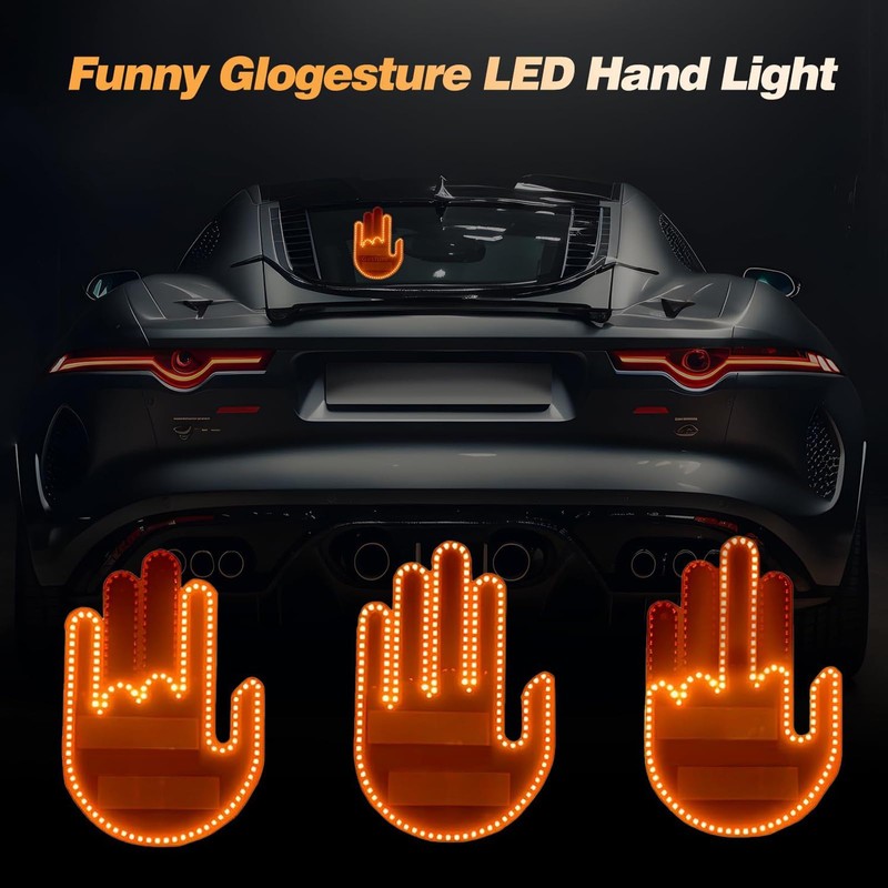 LED Hand Finger Light Car Gesture Light with Remote Control,