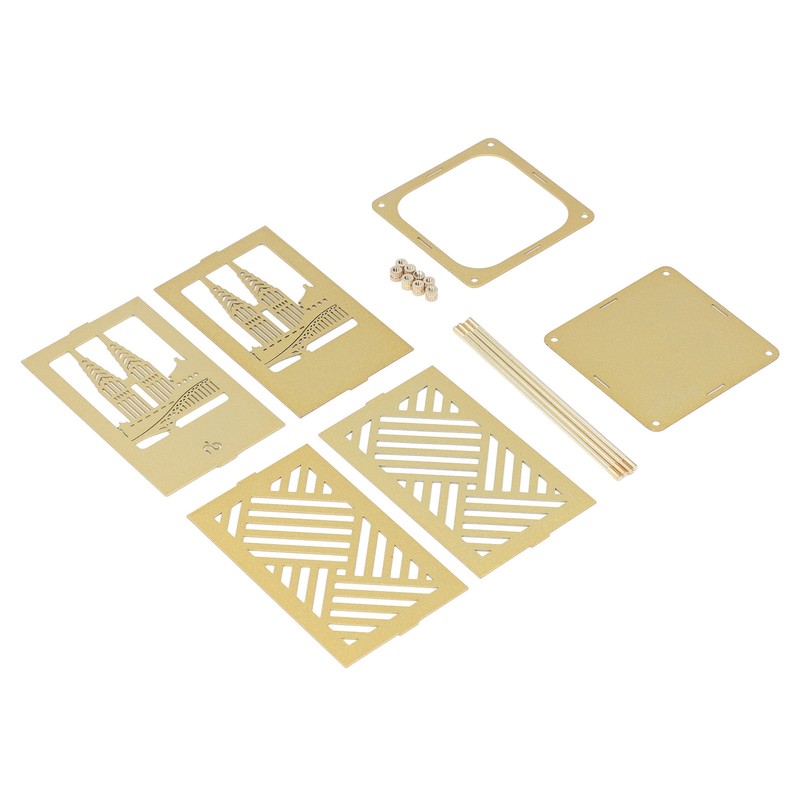 Metal Pen Holder Multifunctional Easy Assembly Glossy Golden Surface Plating