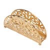 Napkin Holder Electroplating Hollow Iron Pattern Desktop Vertical Gold Metal