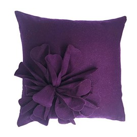 Lancashire Textiles Limited Manufacturers of quilts, pillows and homewares | Bohemia Purple Aubergine 3D Flower 45cm x 45cm Cushion Cover Only (Purple)