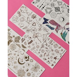 essence Body Tattoos, No. 01, Multicoloured, Colour-Intensive, Metallic, Matt, Acetone-Free, Vegan, No Microplastic Particles, Alcohol-Free, Pack of 1 (8 Pieces)