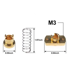 3DMAN T8 Tuercas con resorte antiretroceso de eliminación de tuercas de separación eje Z para impresora 3D Ender3 CR10 Series y tornado CNC Tornillos de plomo de varilla roscada Acme de 8 mm (2