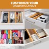 4 Pack Drawer Dividers Bamboo 2.6" High, 16-22" Adjustable Drawer