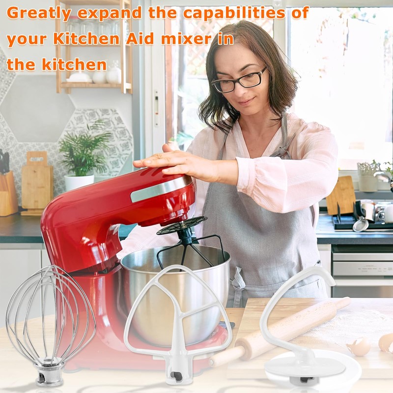 Stand Mixer Attachments 3-Piece Kit -Replace for Kitche.n aid Accessories