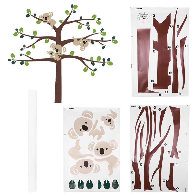 Cute Cartoon Koala and Tree Removable Wall Sticker Stylish Living