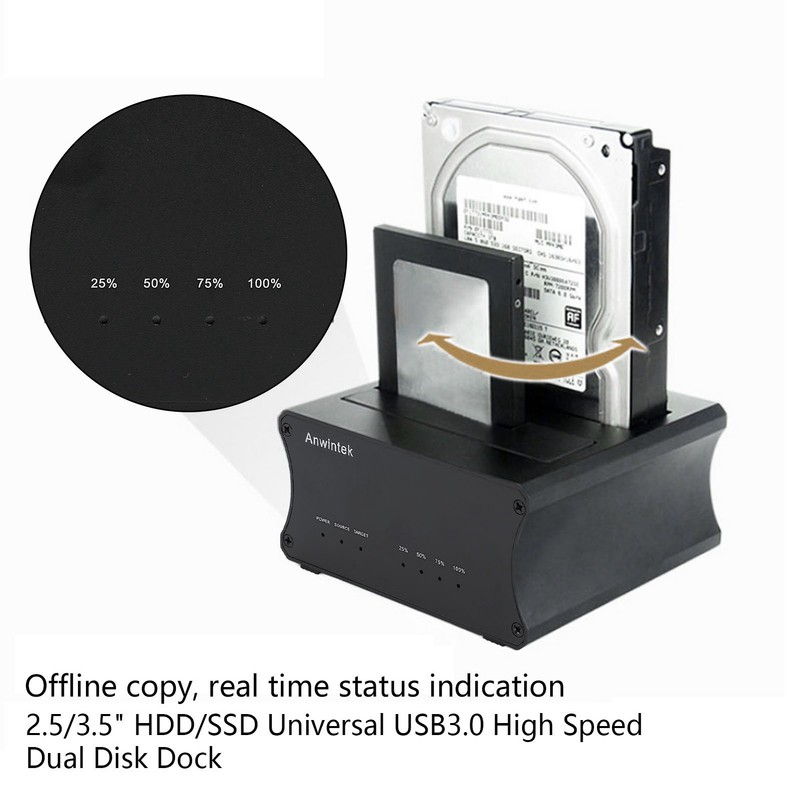 USB3.0 External Hard Drive Docking Station Copy Offline Clone Function