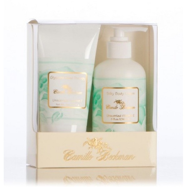 Camille Beckman Hand and Body Duet Set, Silky Body and Glycerine Hand Cream, Vitamin E Unscented