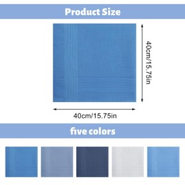 GLURIZ Pañuelos Para Hombre, 5 piezas Pañuelo de Bolsillo Hombre, 40 * 40cm Pañuelos Algodón para Bodas, Reunión de Negocios, Accesorios