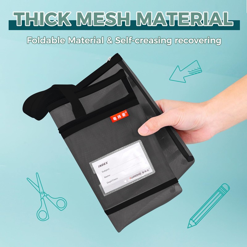 Document Bag, Mesh Bag with Double Zip, 36 x 28